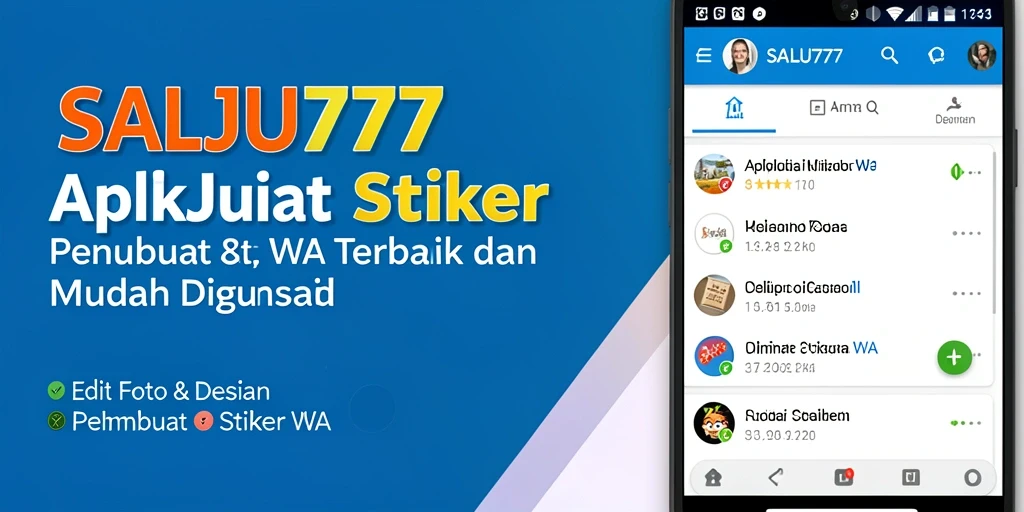 Antarmuka pengguna SALJU777 saat membuat stiker WA yang menarik.